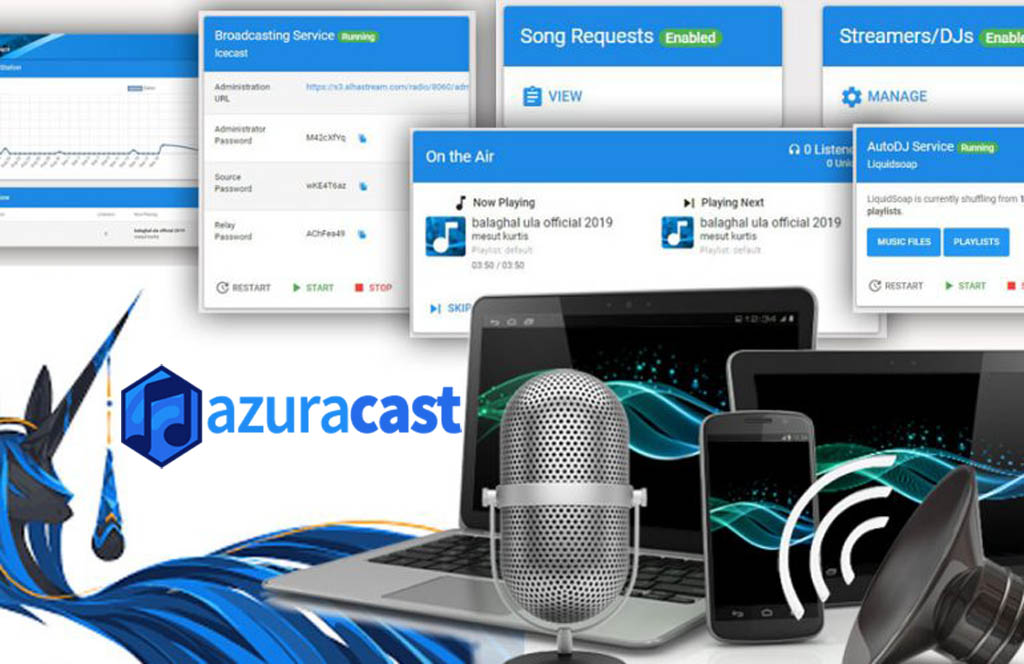 Does AzuraCast offer social media sharing features?